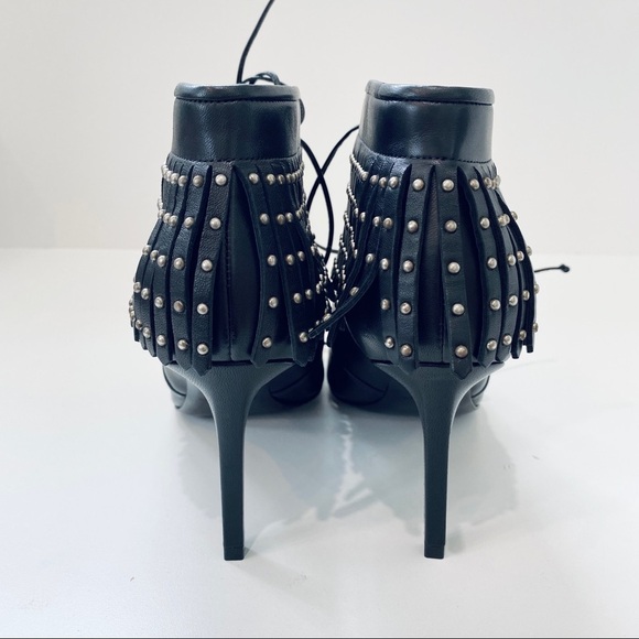 Saint Laurent Paris open toe fringe booties NEW - Picture 3 of 9